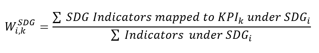 raw SDG weights for each kpi refers calculation